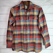 Men's L.L. Bean 100% Cotton Brushed Woven Thick Plaid Shirt Sz Small-Reg