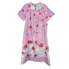 VTG Floral Nightgown By Caper Coat Size Small Dead Stock NWT Made In USA