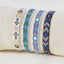 Pulsera Miyuki Delica Tejida Bohemia Patrón Simétrico Pulsera Cuentas