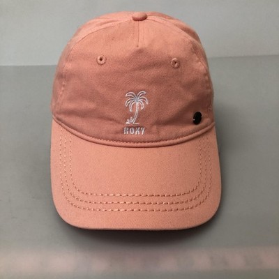 Roxy Palm Tree Logo Hat Cap Pink Baseball Adjustable Strap Back One Size Womens
