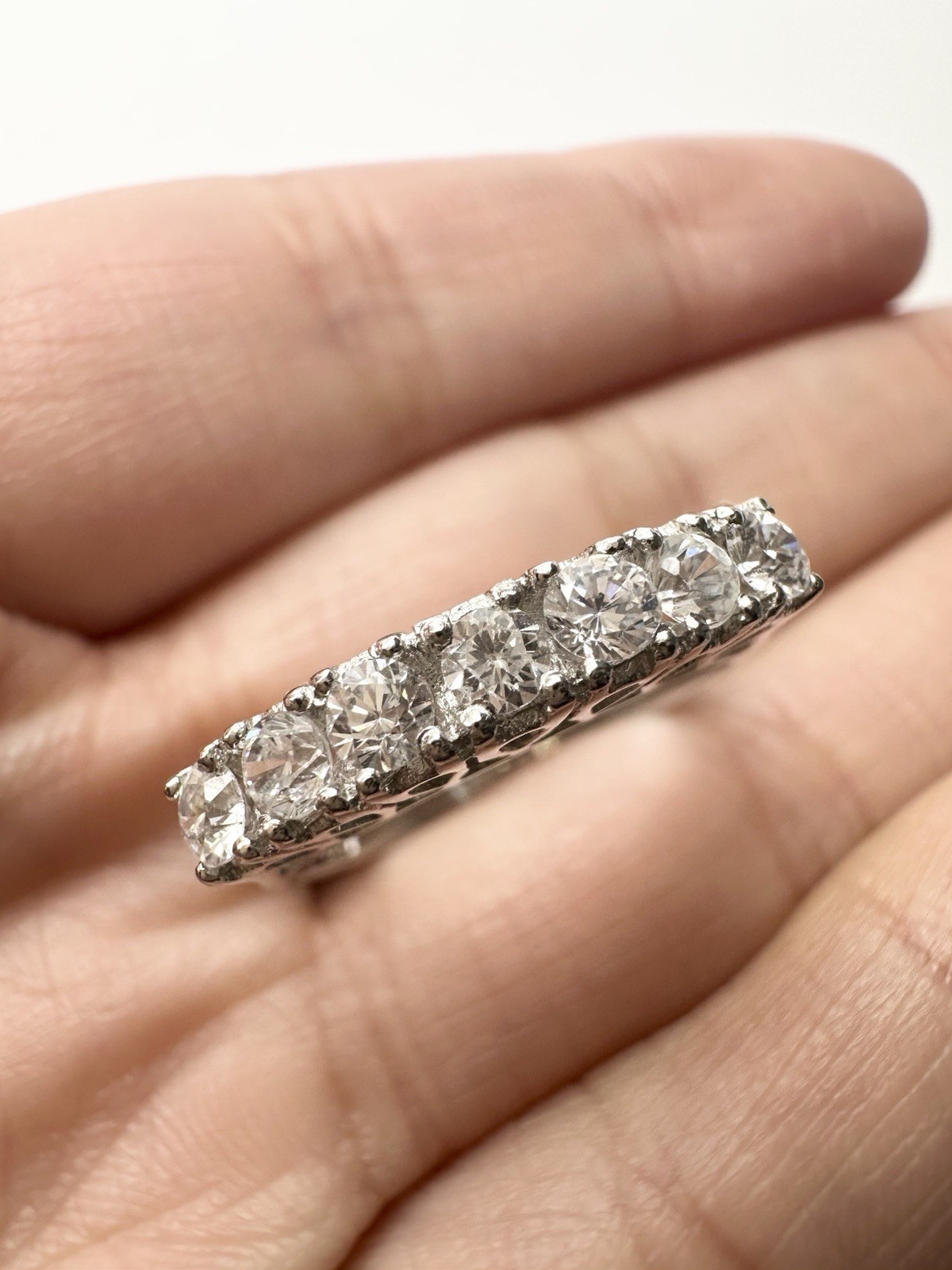 925 Sterling Silver Signed ND Stackable Ring C Z … - image 2