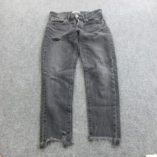 MOUSSY VINTAGE Jeans Womens 26 Charcoal Gray Wash High Rise Straight Distressed