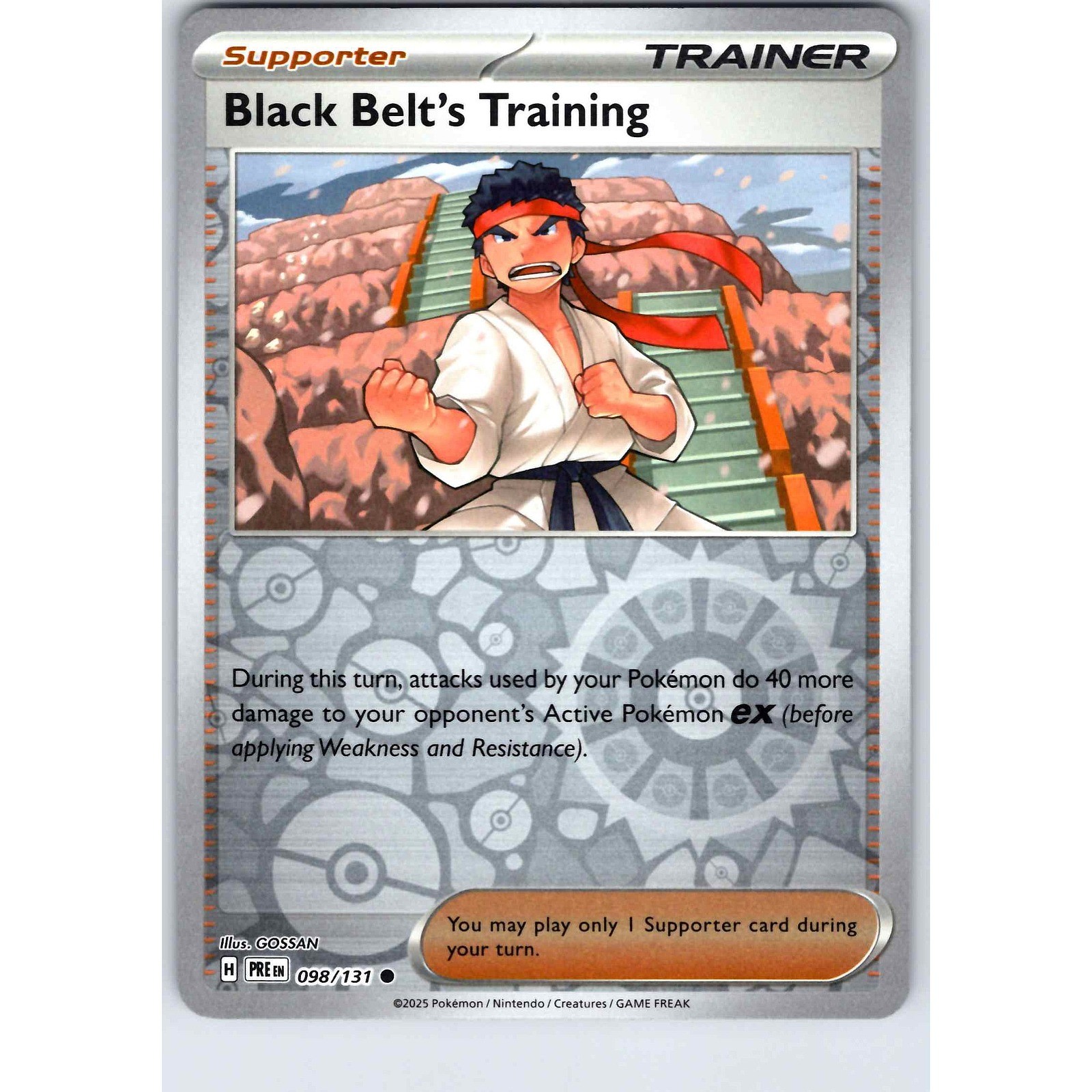 Black Belt's Training 98/131 Prismatic Evolutions Pokemon Card Reverse Holo NM