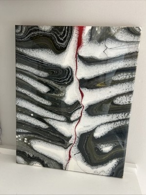 Beautiful Liquid Art (River Pattern) On Canvas 16 x 20 No Frame Included