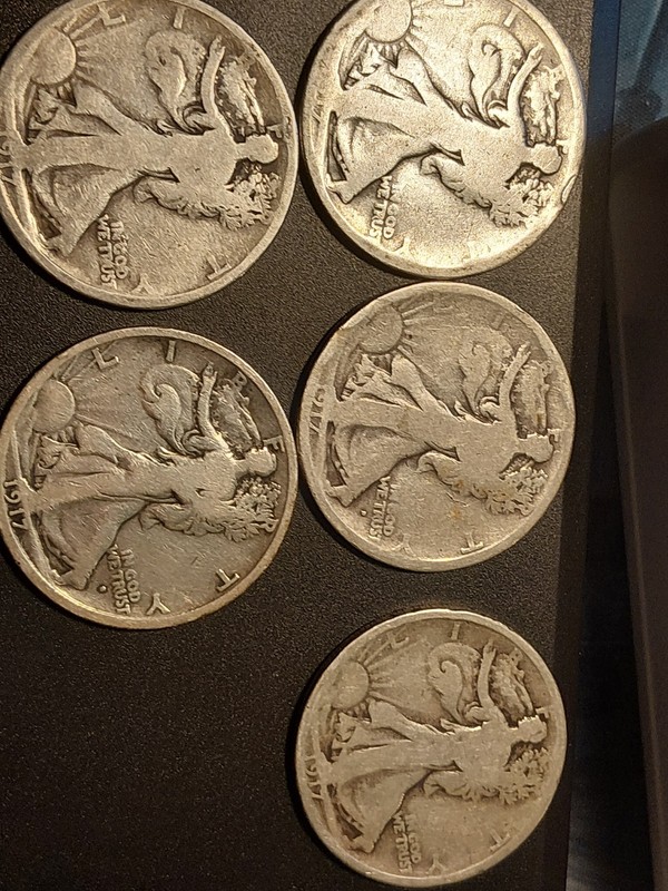 1917 Walking Liberty Half Dollar 50C Cents Coin Silver Full Set! P,D,S Obv & Rev