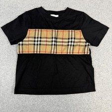 Burberry Shirt Youth 3Y Black Vintage Check Panel Designer Luxury