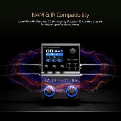 Valeton GP-50 Multi-Effects Processor | NAM & IR Loader for Guitar