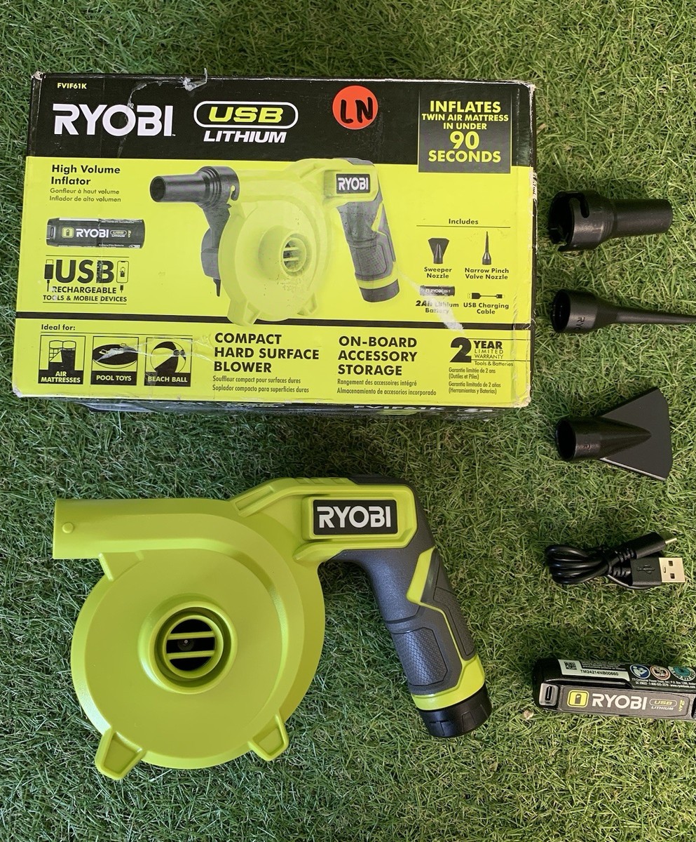 Usb Ryobi Air Pump Battery Ryobi High Volume Inflator W/USB