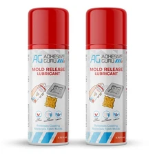 Adhesive Guru Silicone Mold Release Aerosol Spray (2x6.76 fl oz) Lubricant Ag...
