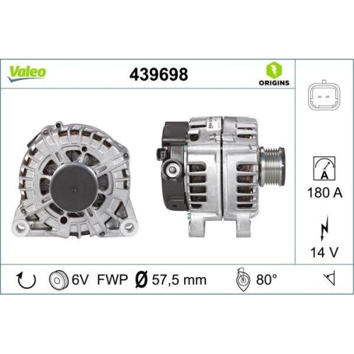 Alternateur Valeo 439698 pour remplacer un alternateur défectueux sur Citroën C4