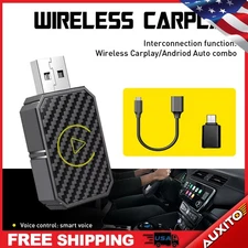 Mini CarPlay Wireless for & Apple Adapter Plug Play Low Wired Latency Converts