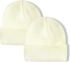 2 Packs Unisex Beanie Hats for Men Women Knit Winter Beanies Blue Blue