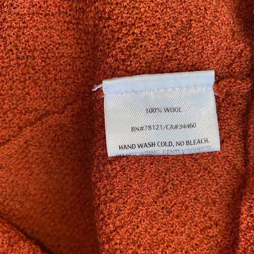 Eileen Fisher 100 % italienische Wolle Strick orange Hemd minimalistisch Freizeit PS - Bild 7 von 7
