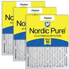 20x25x2 (Actual Size: 19 1/2 x 24 1/2 x 1 3/4) Pleated MERV 10 Air Filters 3 ...
