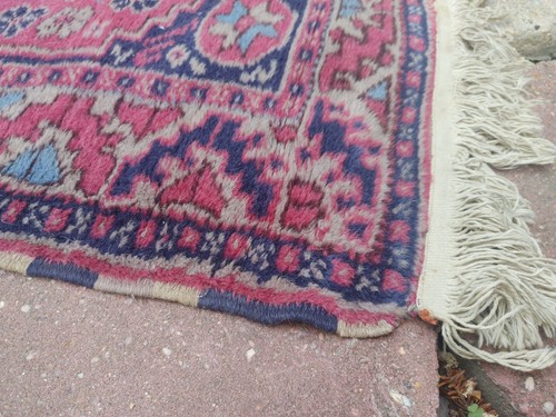 Antigua alfombra turca Sarouk anudada a mano 3'×5' - Imagen 4 de 6