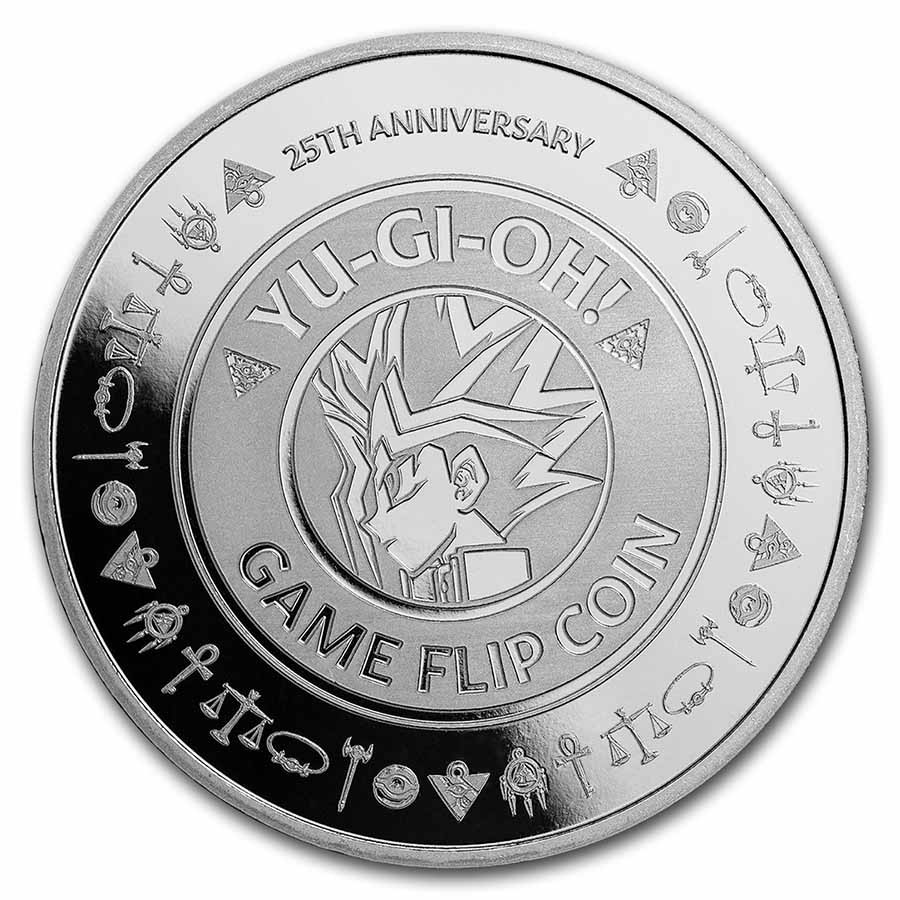 2022 Niue 1 oz Silver $2 Yu-Gi-Oh! Game Flip Coin 25th Anniv