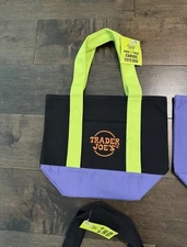 Limited Trader Joe's Mini Halloween Black Green Canvas Tote Bag - SHIPS TODAY 🎃
