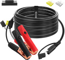 12FT 14AWG Battery Alligator Crocodile Clip to SAE Connector Extension
