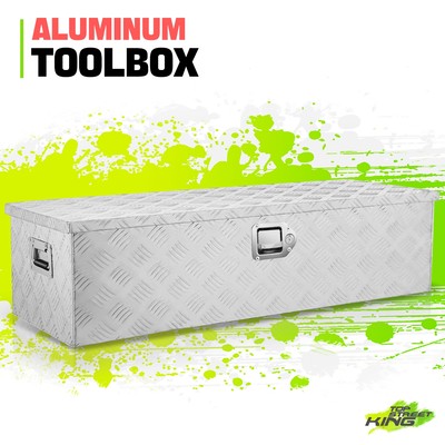 39'' x 13.4'' X 10'' Recessed Side Handle Silver Diamond Tread Aluminum Tool Box