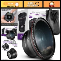 49MM 0.43x HD Wide Angle Lens with Macro for Mirrorless Cameras - Canon EOS Comp