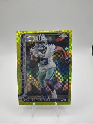 2025 Topps Chrome Football George Pickens #80 Lime Green X-Fractor Cowboys 0501