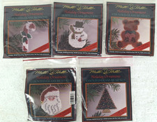 Lot Of 5 Mill Hill Holiday Ornaments Counted Glass Bead Kits NEW