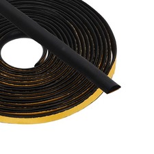 16.4FT Solid Rubber Weather Stripping, Self Adhesive EPDM Seals Strip, Black