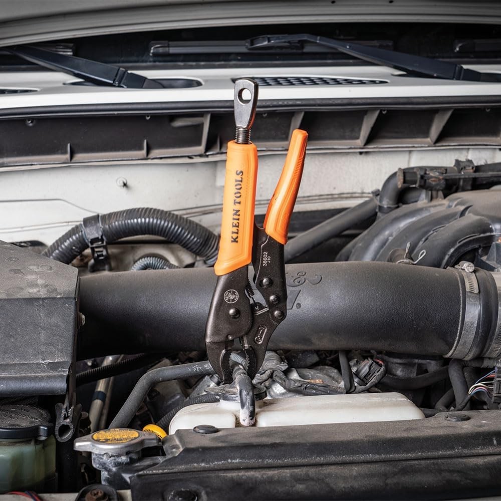 Klein Tools 38602 Curved Jaw Locking Pliers with Quick Release Silver 