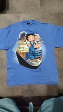 Vintage 1998 Popeye Betty Boop Titanic T-Shirt XL Changes Made in USA