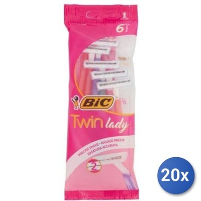 20x Bic Rasierer Klingen Lady Twin 2 6er Set 2 Klingen Multicolore