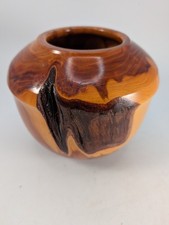 2010 Emmett McGee Red Cedar Woodturned Vessel 23 Signed Folk Art