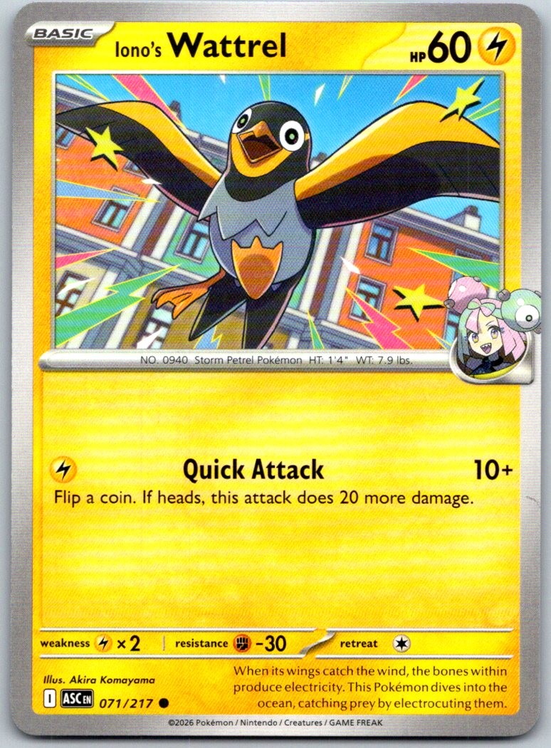 Iono's Wattrel 071/217 Common ME: Ascended Heroes (Near Mint)