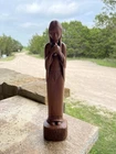 FRANKOMA Pottery Willard Stone 101 Rubbed Bisque Native American Maiden w Rabbit