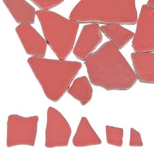 200g Ceramic Mosaic Tiles for Crafts Irregular Ceramic Tiles Pieces Pink
