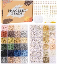 ADIIL 7200 Pcs Clay Beads Friendship Bracelet Making Kit, 24 Colors 6mm Polym...