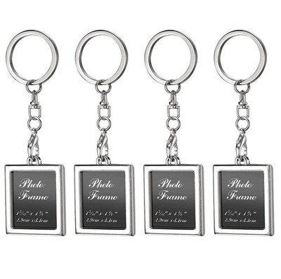 Photo Frame Key Chain Set - 4 Pieces Rectangle Photo Frame Key Chain for Cust...