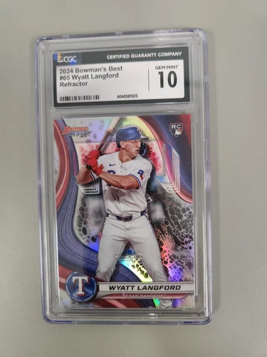 2024 Bowman's Best #65 Wyatt Langford Refractor RC CGC 10 GEM MINT