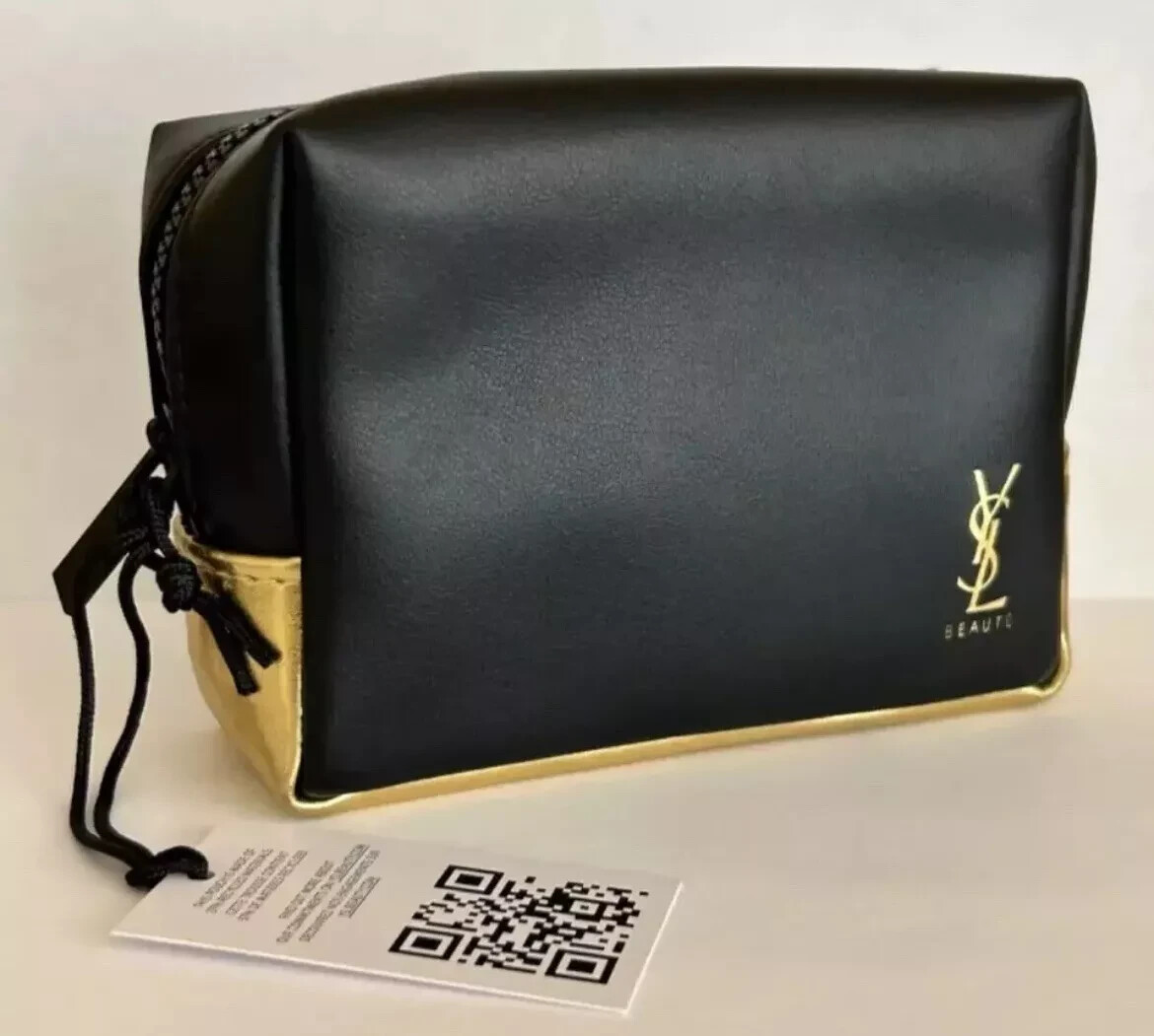 Borsa cosmetica trucco Yves Saint Laurent Beaute YSL nero oro pochette pochette pochette pochette