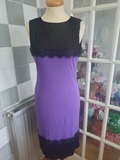 Womens Black & Purple K&D Sleeveless Bodycon Dress - Size UK 12