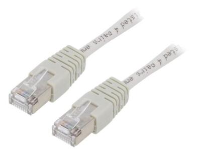 2X PP22-0.25M Patch cord F/UTP 5e Line CCA PVC grau L: 250mm 26AWG GEMBIRD