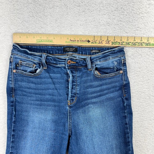 Judy Blue Jeans Womens Blue 15/32 (32.5x31) Dad Jean Dark Wash Button Fly - Picture 4 of 10
