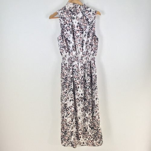 Decjuba womens dress size 10 fit flare white leopard midi stretch 109724 - Picture 5 of 8