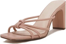 Omysky Womens Strappy Heeled Sandals Cross Straps Block Heel Shoes Sz-11