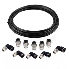 Air Line Tubing Kit 3/8'' OD 25ft Nylon Hose 1/4'' NPT Push to Connect Fittings