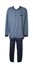 YOU 365 men's pajamas summer cotton long sleeve open with buttons pocket trouser
