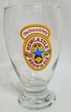New Castle Brown Ale Beer Drinking Glass-Tulip Style Glass Barware Man Cave 