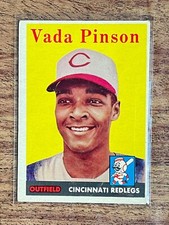 1958 Topps #420 Vada Pinson ~ Cincinnati Redlegs Rookie Baseball Card