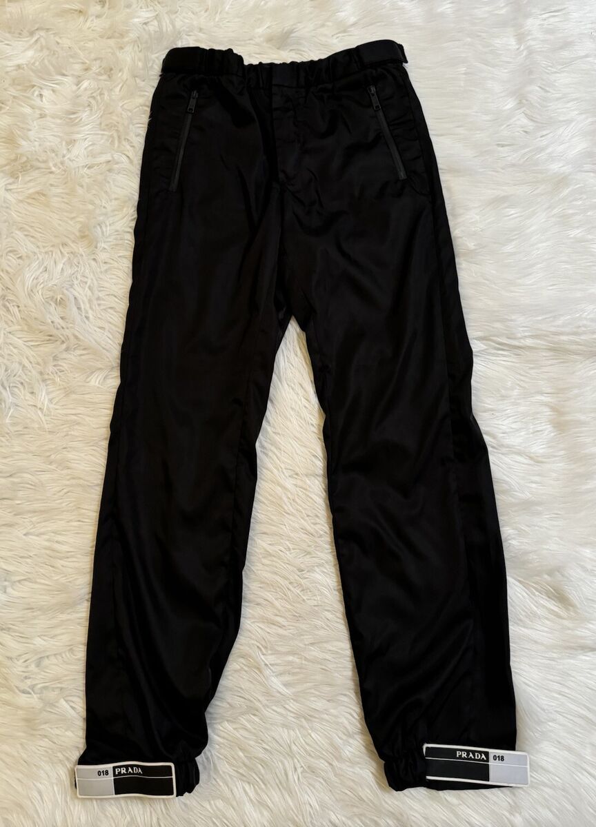 Prada Nylon Gabardine Pants Ankle Strap Cuff Black 44 | eBay Prada Nylon Gabardine Pants Ankle Strap Cuff Black 44 | eBay