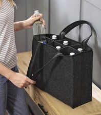 Flaschentasche Flaschenträger Bottlebag 6 Flaschen Trage Tasche Beutel anthrazit