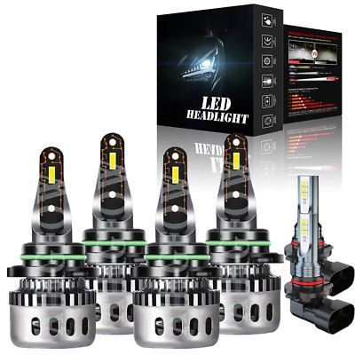 LED Headlights + Fog Light 6x Bulbs for 2003 2004 2005 2006 GMC Sierra 1500 2500